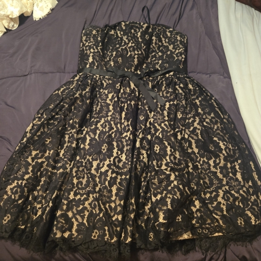 Neiman Marcus Black Lace Prom Dress